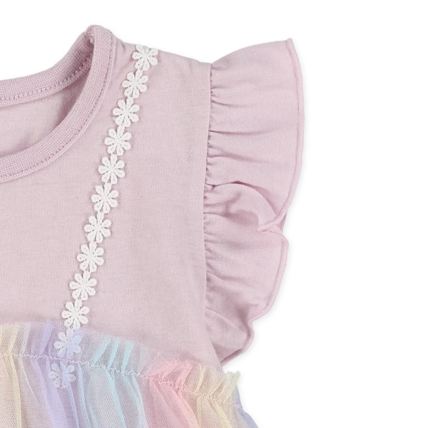 カラーチュールキャミレイヤード風フレンチＴシャツ