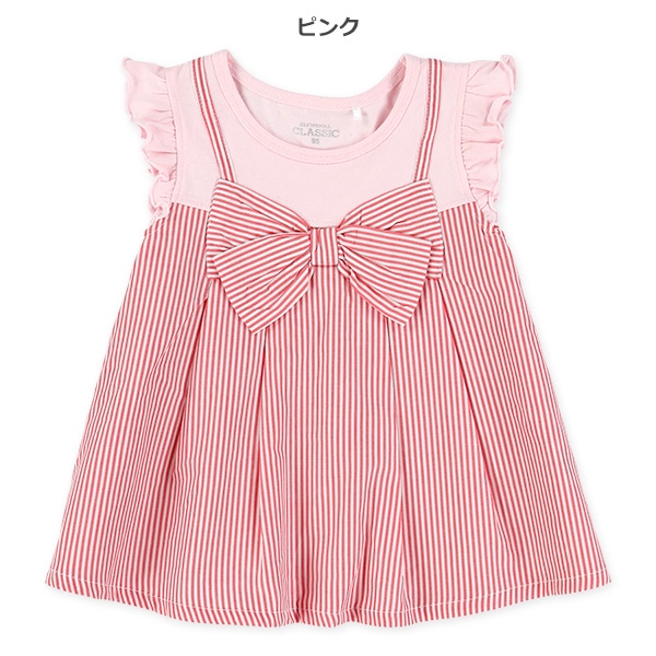 レイヤード風リボンフレンチTシャツ