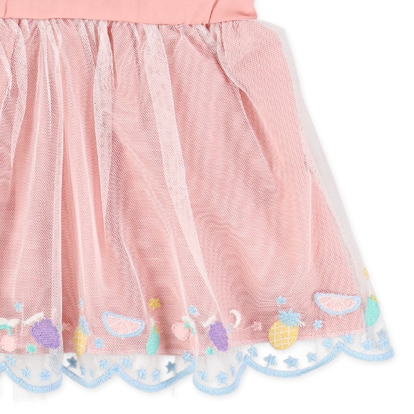 裾刺繍チュールキャミレイヤード風半袖Tシャツ