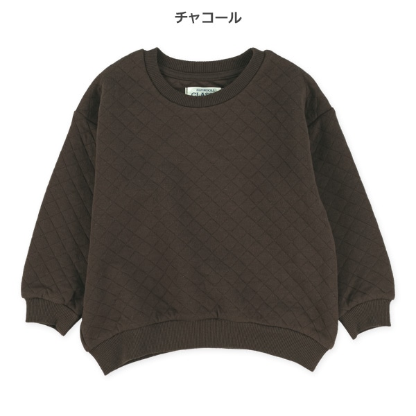 無地ニットキルトトレーナー