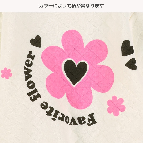 花・いちごプリントキルトトレーナー