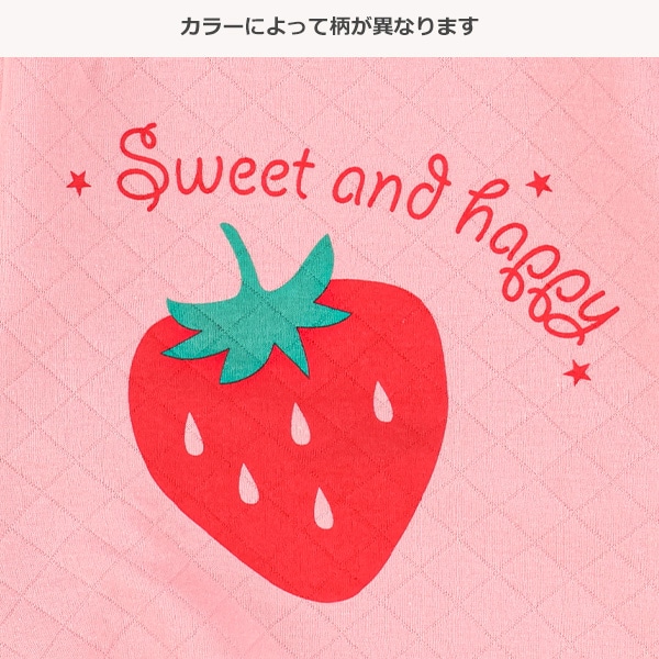 花・いちごプリントキルトトレーナー