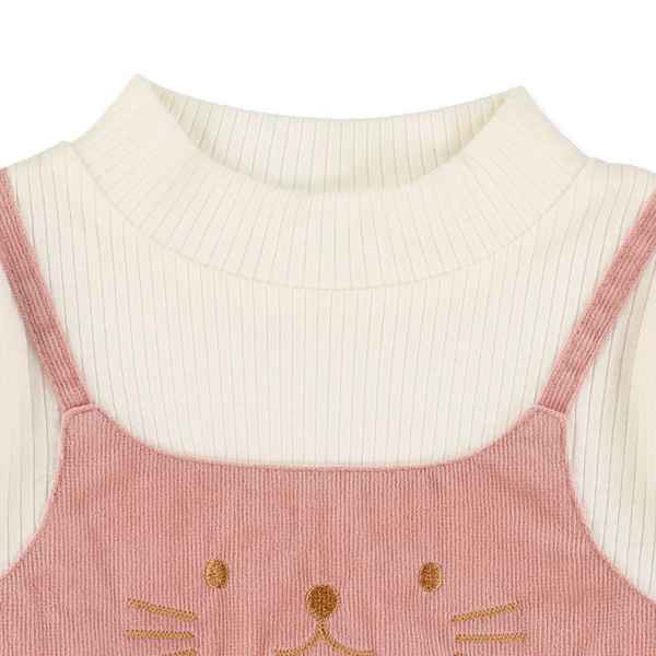 コールテンねこキャミソールレイヤード風長袖Tシャツ