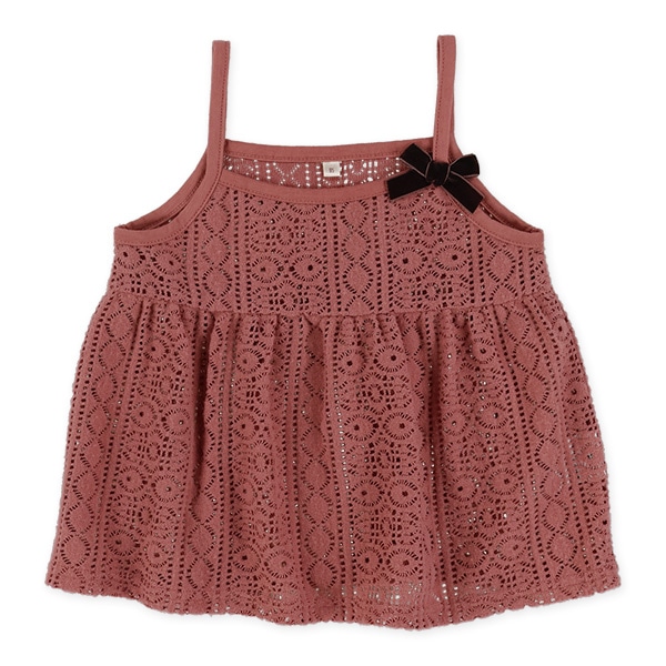 レーシーニットキャミ長袖Tシャツセット