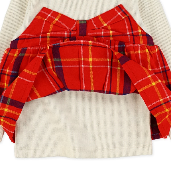 チェックレイヤード風長袖トップス