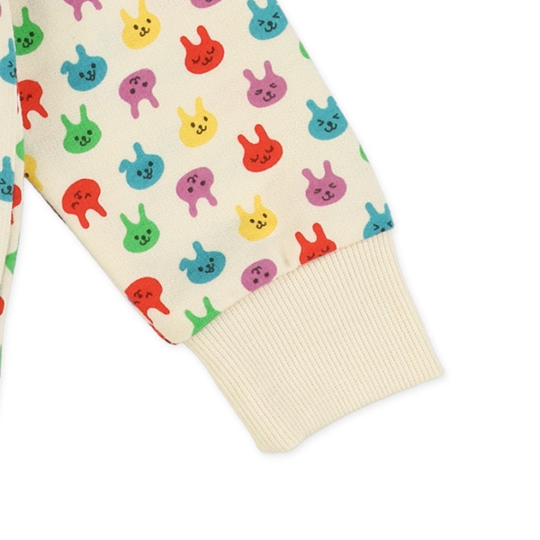 ミニ裏毛カラフルうさぎ薄手トレーナー