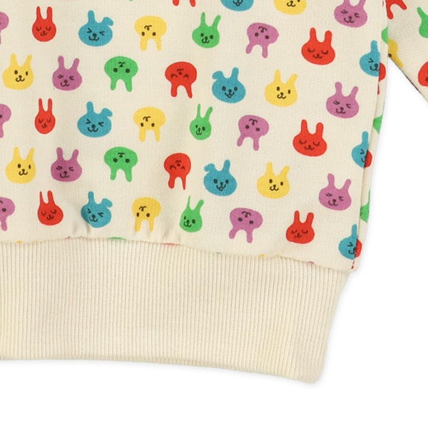 ミニ裏毛カラフルうさぎ薄手トレーナー
