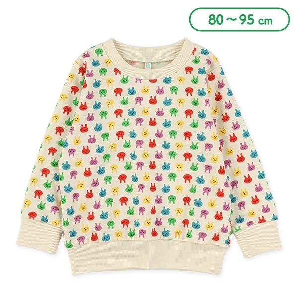 ミニ裏毛カラフルうさぎ薄手トレーナー