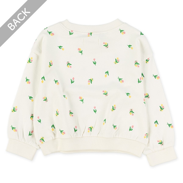 ミニ裏毛花総柄薄手トレーナー