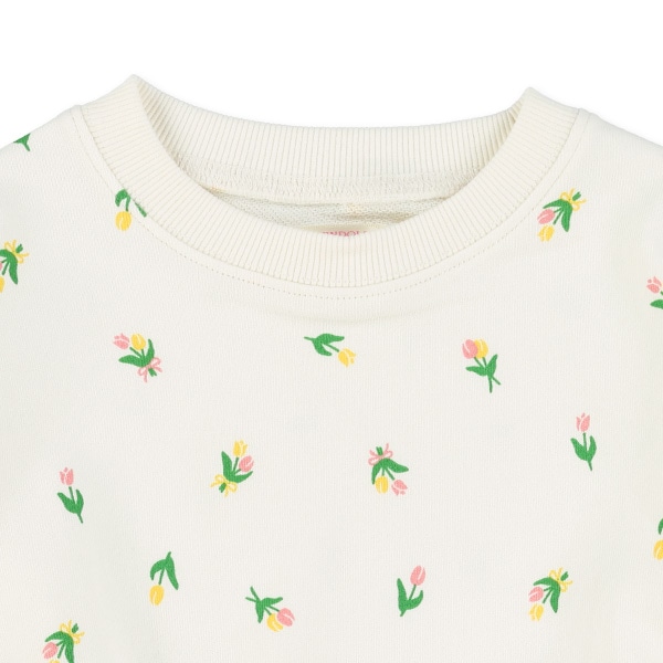 ミニ裏毛花総柄薄手トレーナー
