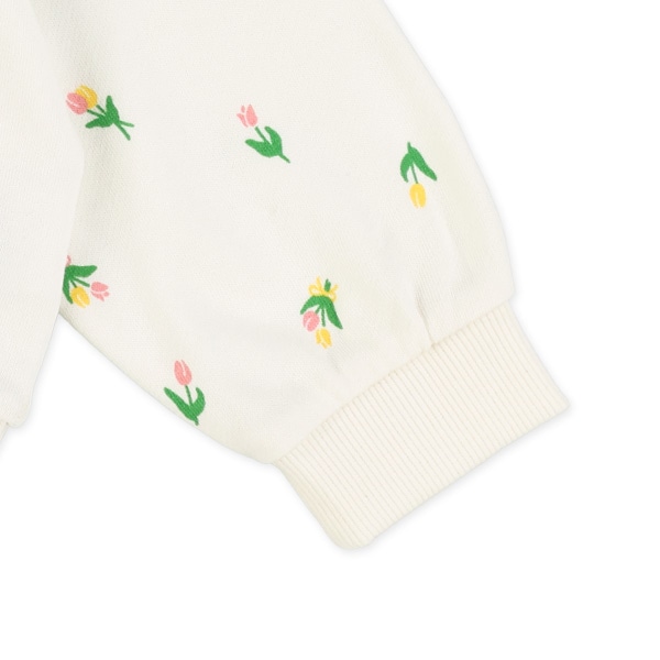 ミニ裏毛花総柄薄手トレーナー