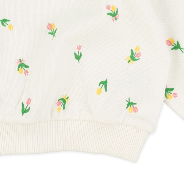 ミニ裏毛花総柄薄手トレーナー