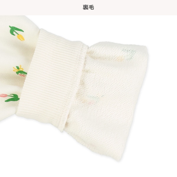 ミニ裏毛花総柄薄手トレーナー