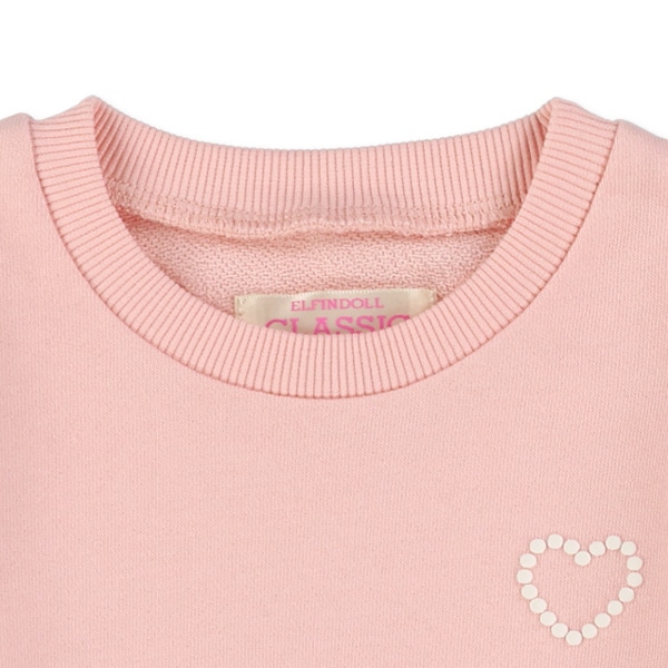 ミニ裏毛胸発泡プリント切り替え薄手トレーナー