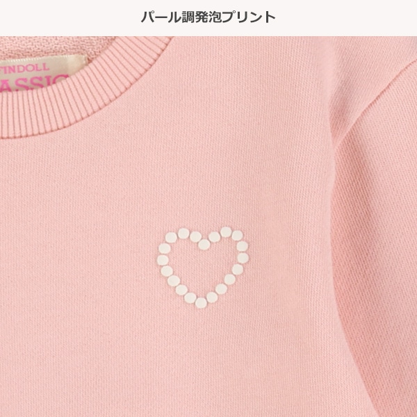 ミニ裏毛胸発泡プリント切り替え薄手トレーナー