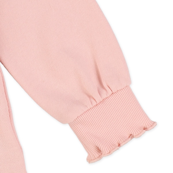 ミニ裏毛胸発泡プリント切り替え薄手トレーナー