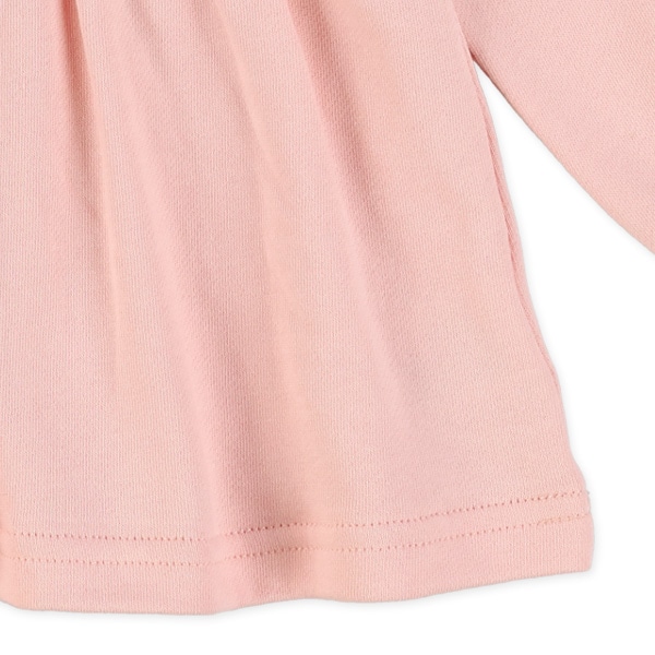 ミニ裏毛胸発泡プリント切り替え薄手トレーナー