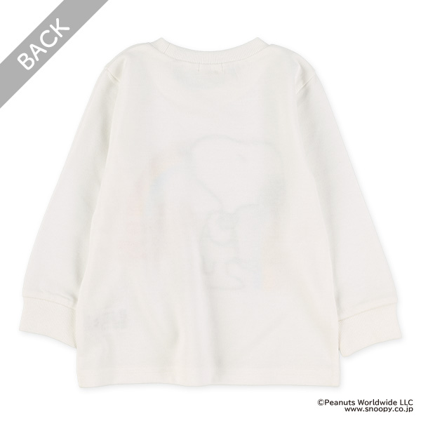 裏毛虹プリント長袖Tシャツ（スヌーピー）