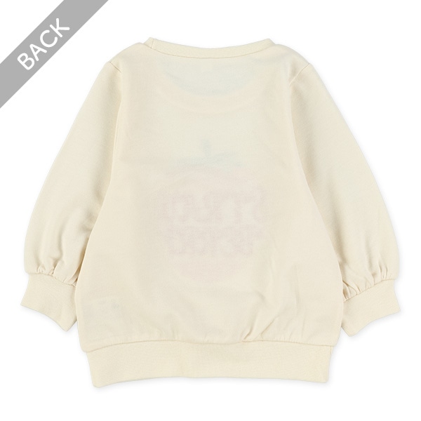 裏毛いちご刺繍薄手トレーナー