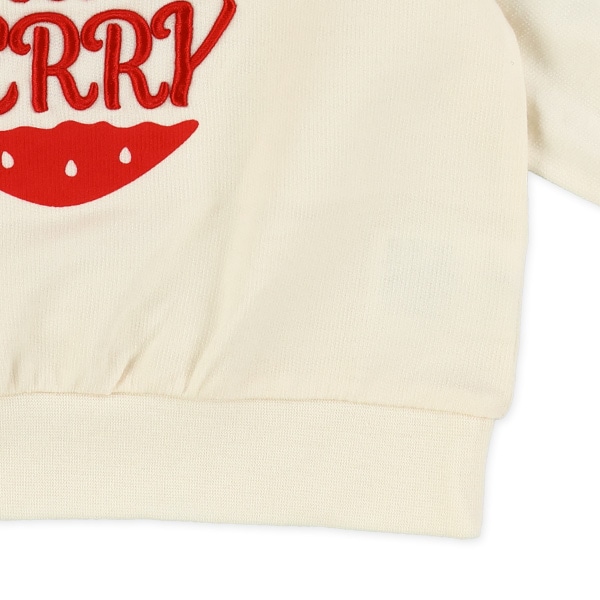 裏毛いちご刺繍薄手トレーナー