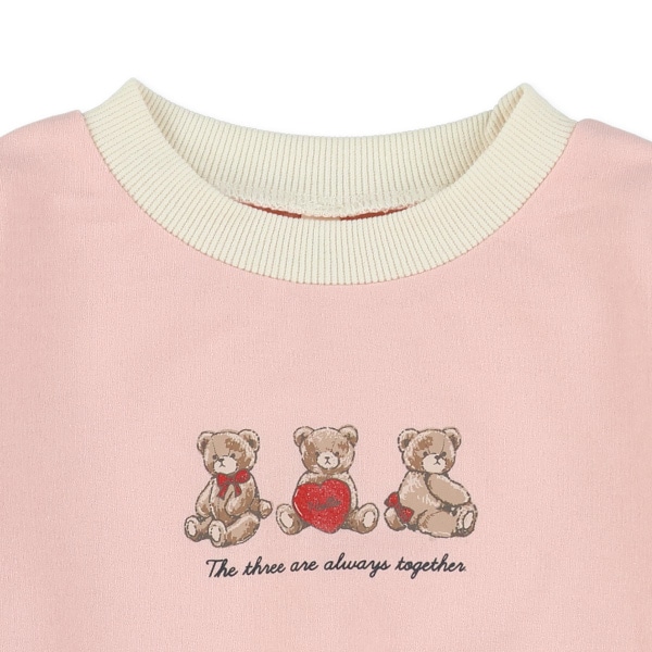 ミニ裏毛くま並び長袖Tシャツ