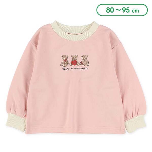 ミニ裏毛くま並び長袖Tシャツ