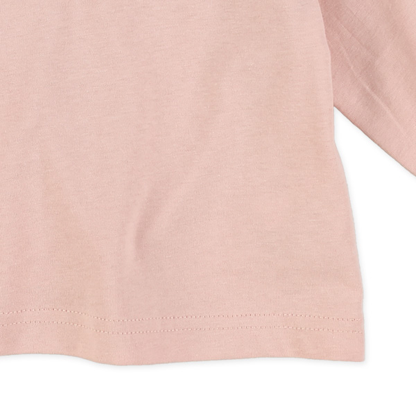 襟レース刺繍長袖Tシャツ