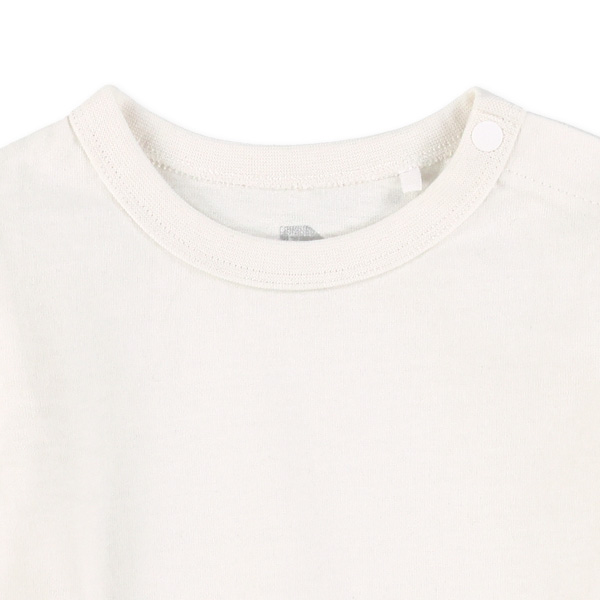 肩フリル無地長袖Tシャツ