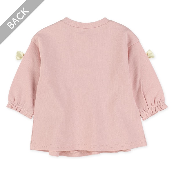 ミニ裏毛リボン付き長袖Ｔシャツ