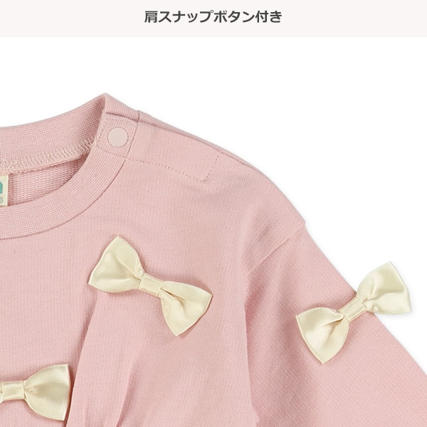 ミニ裏毛リボン付き長袖Ｔシャツ