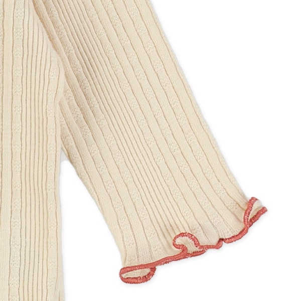 変わりテレコハート刺繍長袖Tシャツ