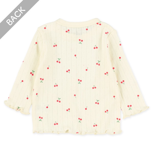 針抜きチェリー柄長袖Tシャツ