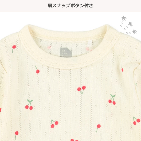 針抜きチェリー柄長袖Tシャツ