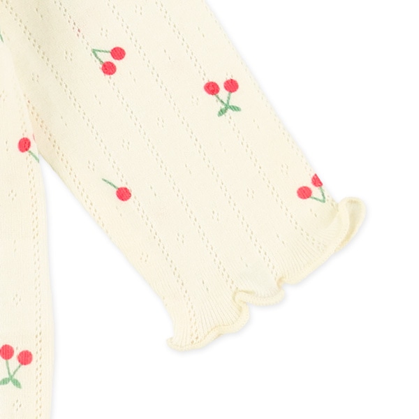 針抜きチェリー柄長袖Tシャツ