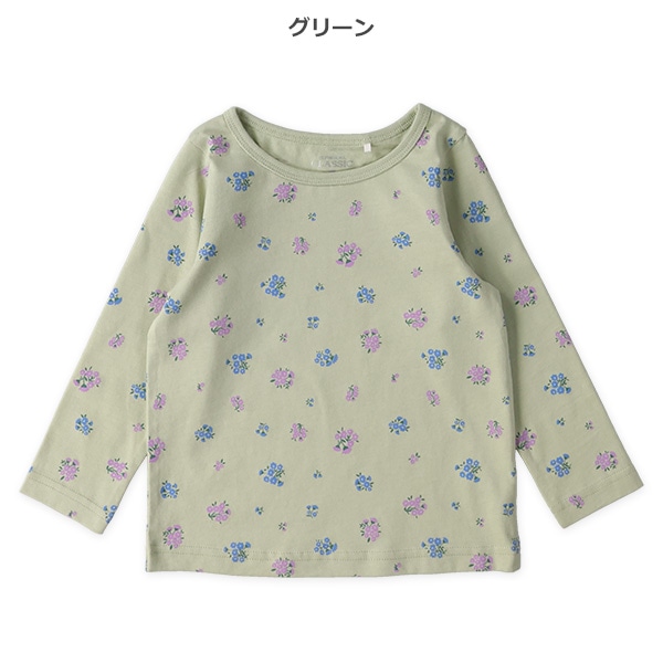 小花柄長袖Tシャツ
