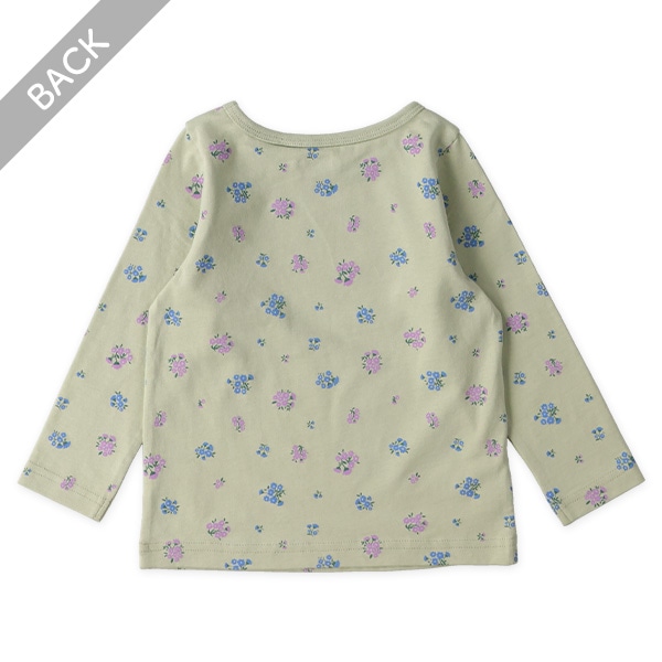 小花柄長袖Tシャツ