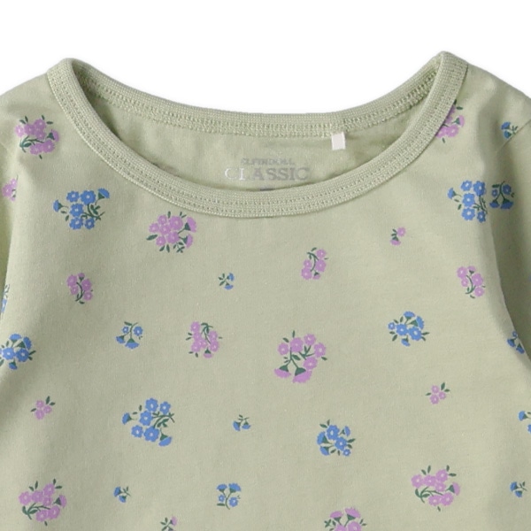 小花柄長袖Tシャツ