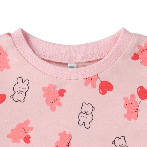 ハートアニマル総柄長袖Tシャツ