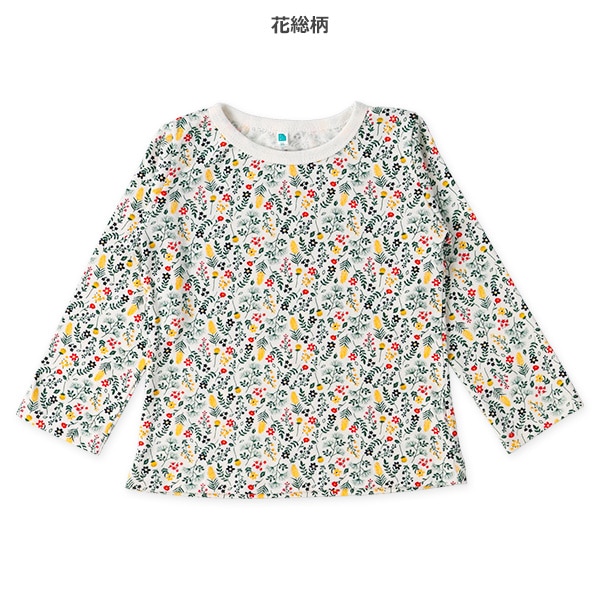 花総柄・花ボーダー長袖Tシャツ