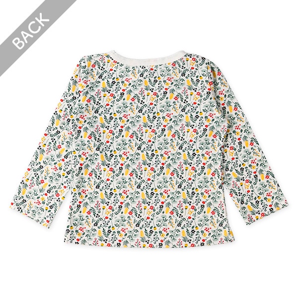 花総柄・花ボーダー長袖Tシャツ