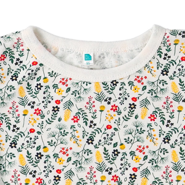 花総柄・花ボーダー長袖Tシャツ