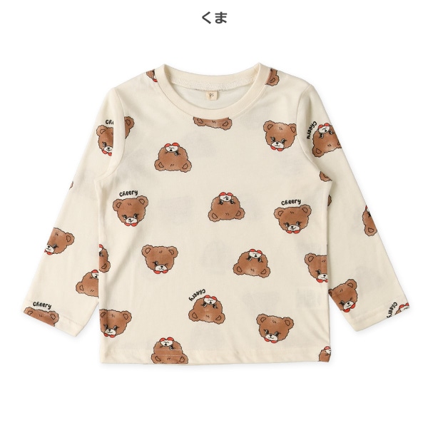 アニマルフェイス総柄長袖Tシャツ