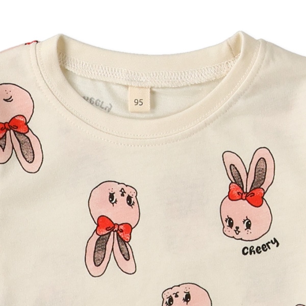 アニマルフェイス総柄長袖Tシャツ