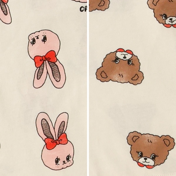 アニマルフェイス総柄長袖Tシャツ