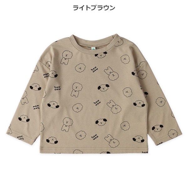 いぬ総柄長袖Tシャツ