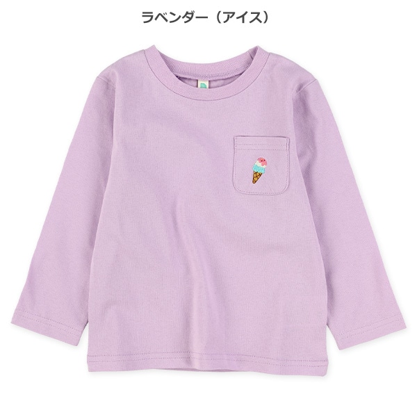 ポケット刺繍長袖Tシャツ