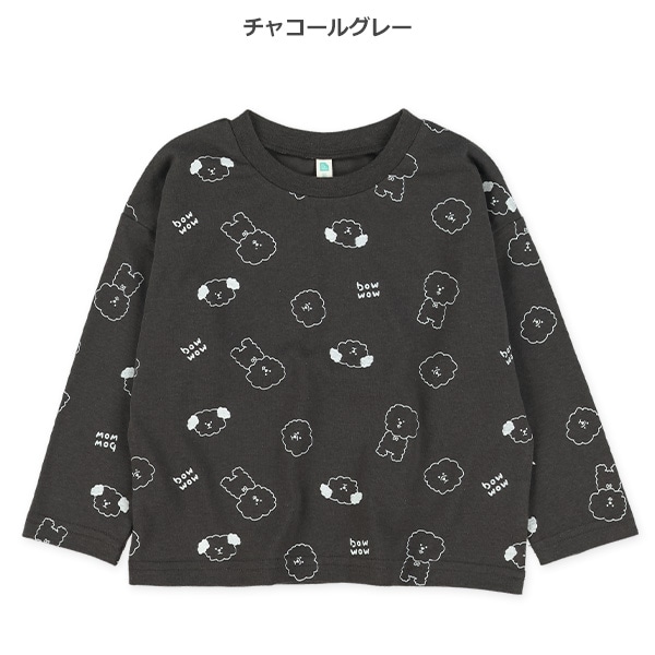 いぬ総柄長袖Tシャツ