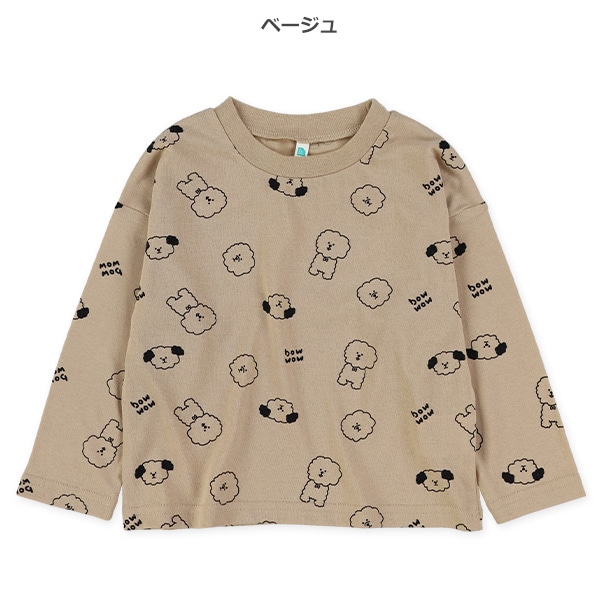 いぬ総柄長袖Tシャツ