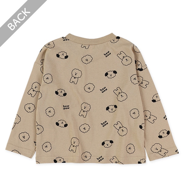 いぬ総柄長袖Tシャツ