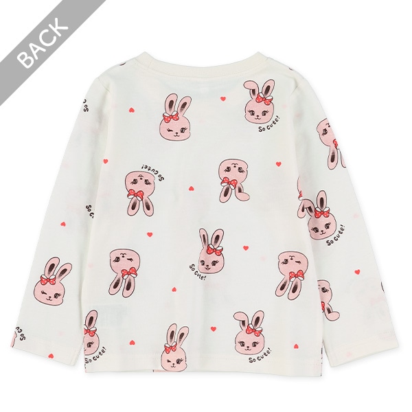 うさぎ・くま総柄長袖Tシャツ